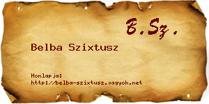 Belba Szixtusz névjegykártya